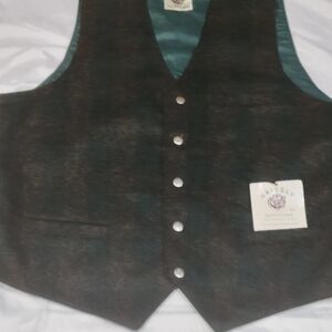 Grizzley Outfitters XL Mens Western Cowboy Lined Woolblend Plaid Vest NWT